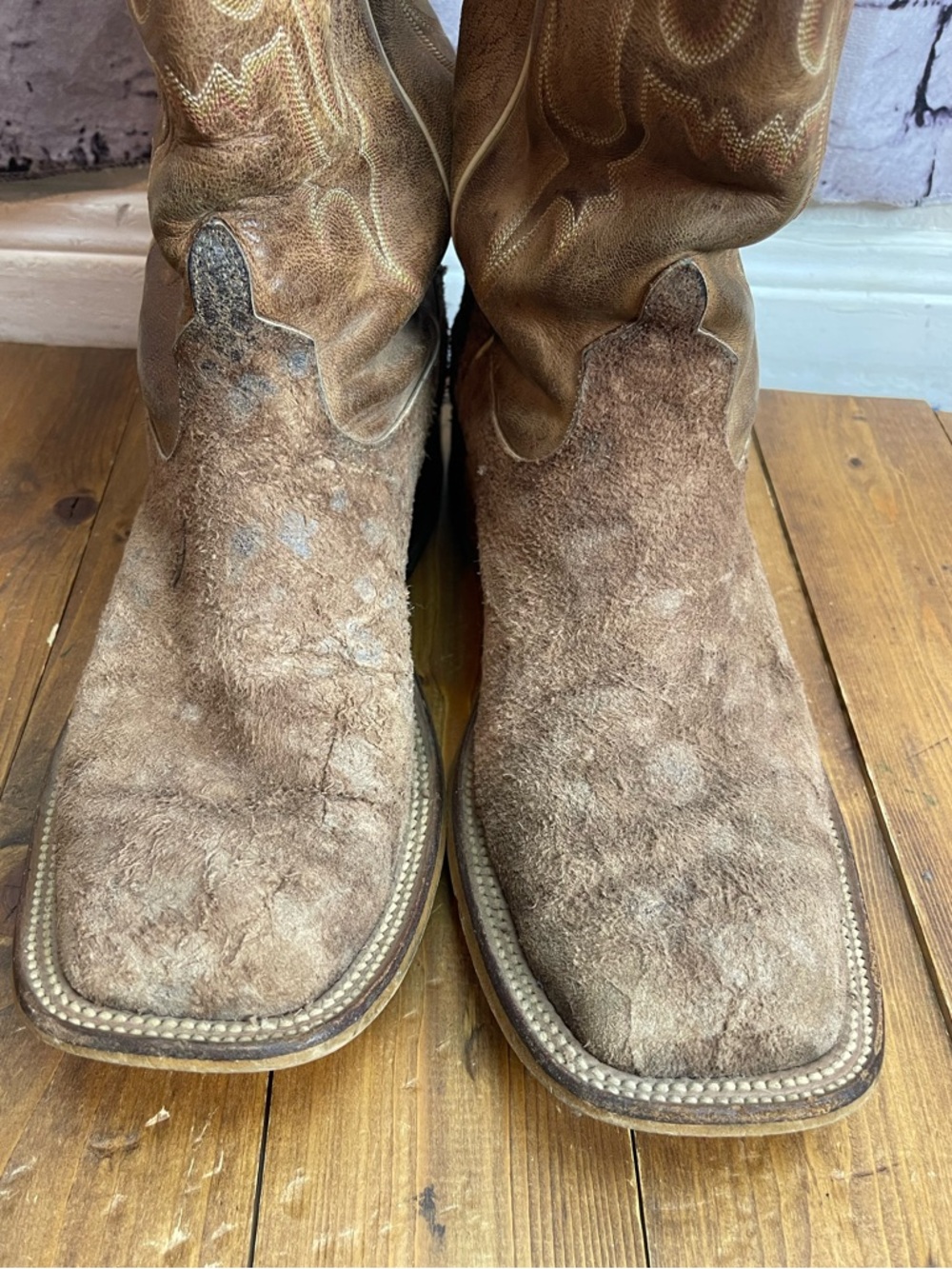 Anderson Bean brown leather square toe cowboy boots - Picture 3 of 12